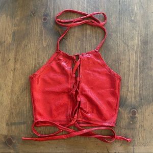 Rave with Me Gente Lace Up Halter